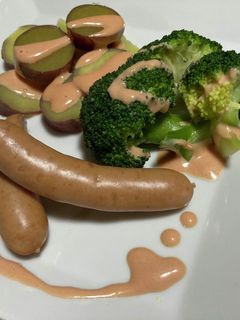 ソーセージと温野菜のオーロラソース-レシピのメイン写真