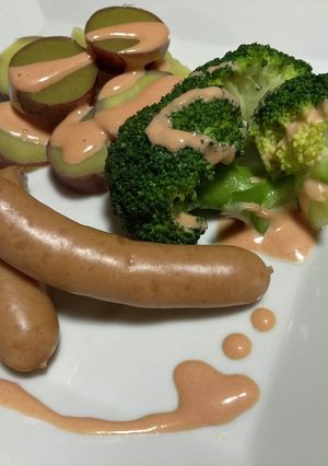 ソーセージと温野菜のオーロラソース-レシピのメイン写真