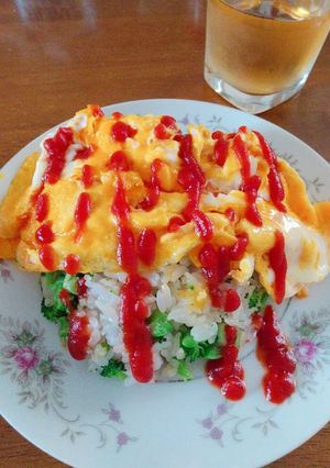 『ブロッコリーごはんのオムライス*°』-レシピのメイン写真