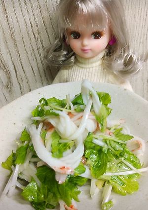 リカちゃん♡セロリカニカマ昆布茶甘酢和え-レシピのメイン写真