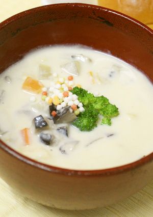 乾しいたけの豆乳味噌仕立て-レシピのメイン写真