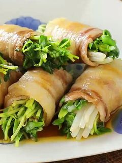 豆苗ともやしの豚バラ巻き-レシピのメイン写真