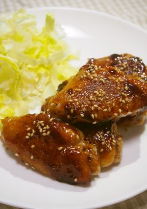 手羽先の甘辛焼き！揚げずに焼いてからめる-レシピのメイン写真
