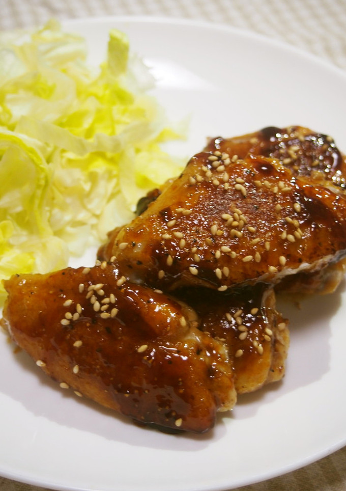 手羽先の甘辛焼き！揚げずに焼いてからめる-レシピのメイン写真