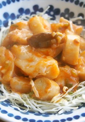タラとエリンギのチリソース風炒め♪-レシピのメイン写真