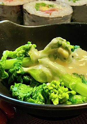 もう春^_^菜花のおひたし　　タロの弁当-レシピのメイン写真
