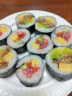 恵方巻き(海鮮、中華風に牛肉を)-レシピのメイン写真
