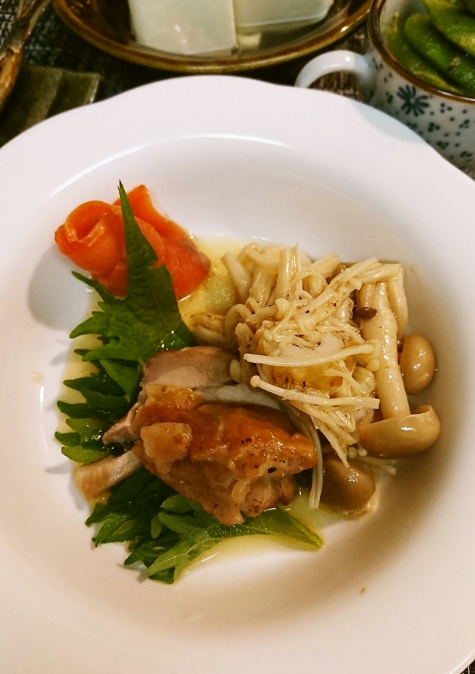 鶏とキノコごま油和え-レシピのメイン写真
