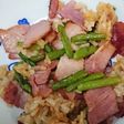 塩分控えめアスパラとハムのチャーハン