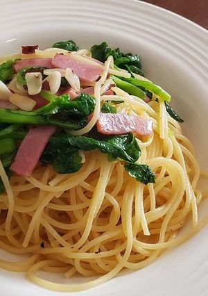 菜の花とベーコンのペペロンチーノ-レシピのメイン写真