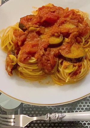 ナスとトマトとベーコンパスタ-レシピのメイン写真