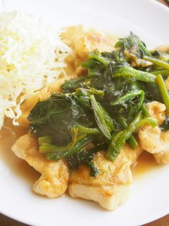 柔らかむね肉と、ほうれん草の生姜焼き!-レシピのメイン写真