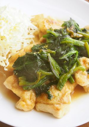 柔らかむね肉と、ほうれん草の生姜焼き！-レシピのメイン写真