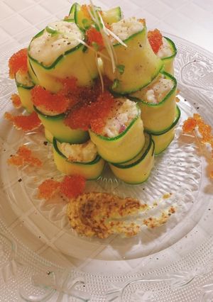 ズッキーニの巻き巻きポテトサラダ-レシピのメイン写真