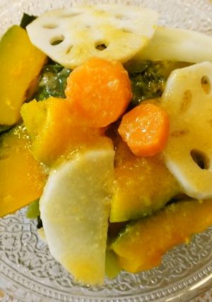 電子レンジで簡単冬の蒸し野菜-レシピのメイン写真