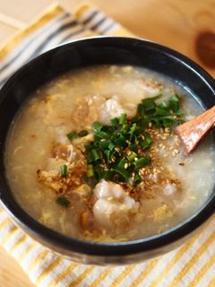 余ったお粥リメイク!ホタテの中華粥-レシピのメイン写真
