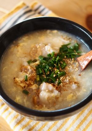 余ったお粥リメイク！ホタテの中華粥-レシピのメイン写真