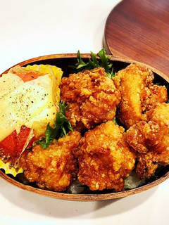 のっけ弁当(鶏唐揚げと焼きトマト)-レシピのメイン写真