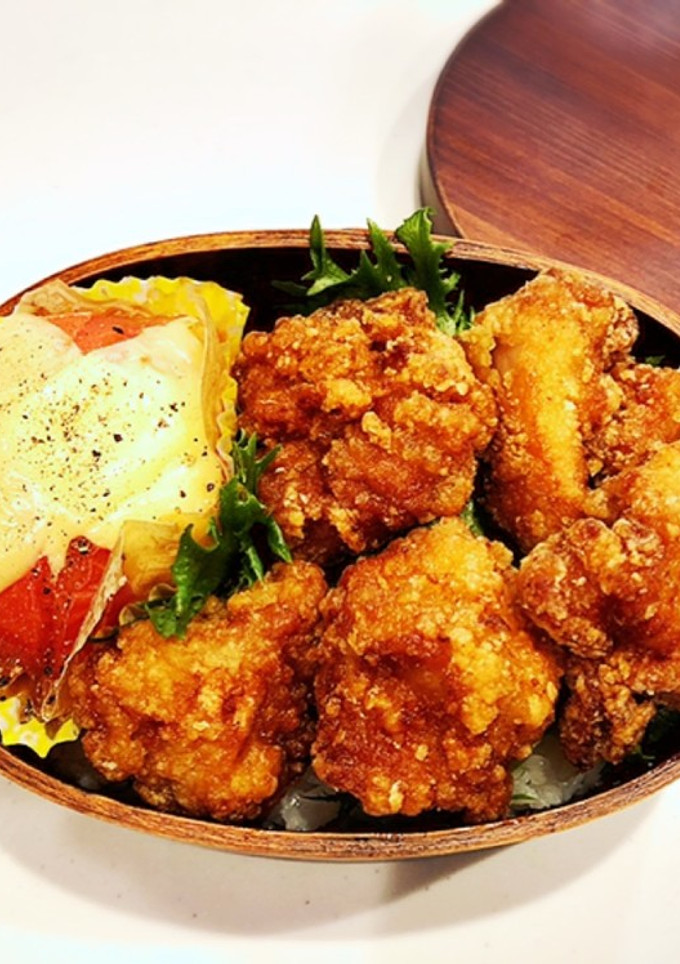 のっけ弁当(鶏唐揚げと焼きトマト)-レシピのメイン写真