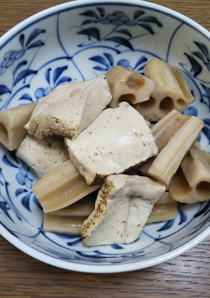 焼き豆腐とれんこんの煮物-レシピのメイン写真