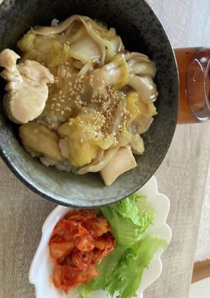 top10！白菜鶏肉舞茸の和風あんかけ丼-レシピのメイン写真