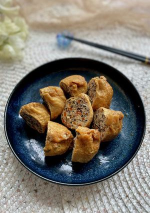 お弁当にもおすすめ〜鶏ひき肉の袋煮-レシピのメイン写真