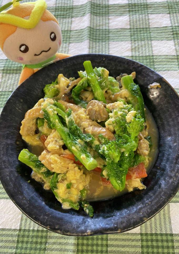 あさりと菜の花の卵とじ(貧血予防)-レシピのメイン写真