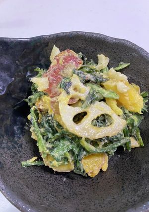 サツマイモとレンコンと春菊のサラダ-レシピのメイン写真