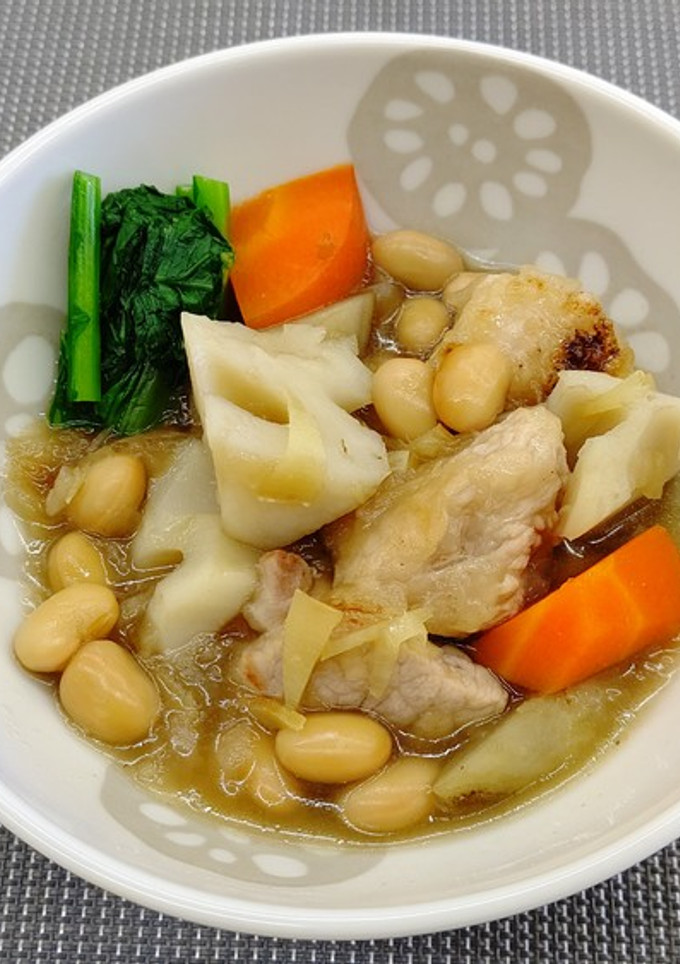 大豆と豚肉の根菜煮～浅羽風～-レシピのメイン写真