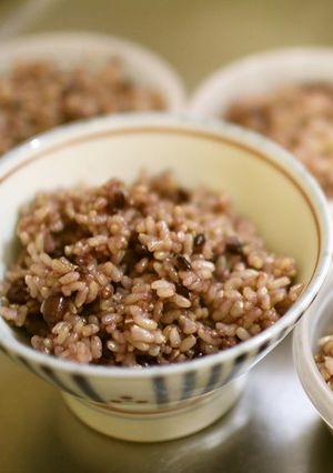 玄米小豆ご飯黒米入【ワンダーシェフ用】-レシピのメイン写真