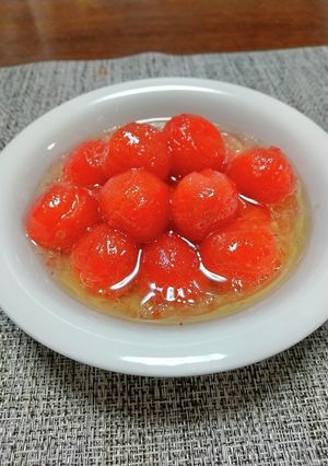 冷凍トマトの甘酢オリーブオイルがけ-レシピのメイン写真