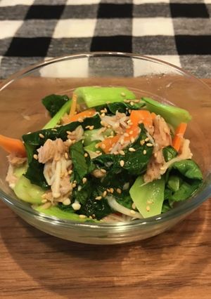 レンジで簡単　チンゲン菜とツナの和え物-レシピのメイン写真