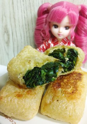 リカちゃん♡ちぢみほうれん草のきつね焼き-レシピのメイン写真
