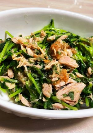 豆苗とツナの梅大葉あえ-レシピのメイン写真
