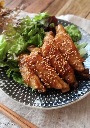 手羽中のにんにく醤油こうじ焼き-レシピのメイン写真