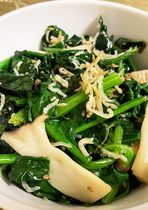 ほうれん草とエリンギのちりめん炒め-レシピのメイン写真