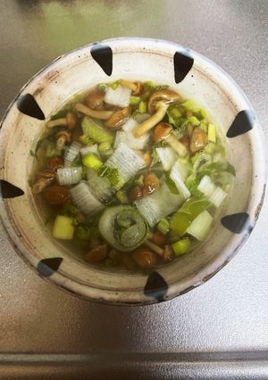 なめことネギの大根菜味噌汁-レシピのメイン写真