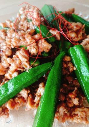 お弁当★オクラとそぼろの肉味噌★作り置き-レシピのメイン写真