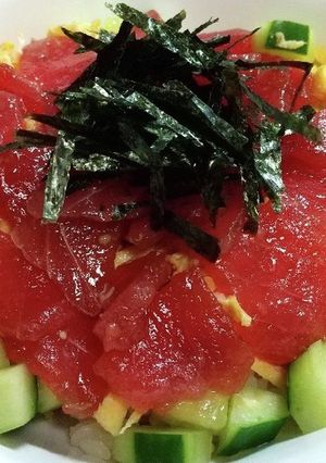 彩りまぐろ漬け丼-レシピのメイン写真
