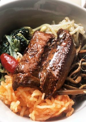 スピードランチ★ビビンパonさんまの蒲焼-レシピのメイン写真