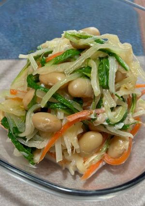 大根と水菜と蒸し大豆のサラダ♪-レシピのメイン写真