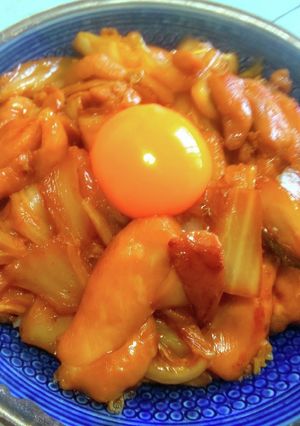 鶏肉と白菜があればできる 鶏すき親子丼-レシピのメイン写真