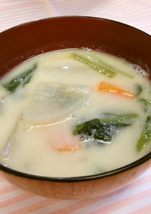 ほっこり♡豆乳みそ汁-レシピのメイン写真