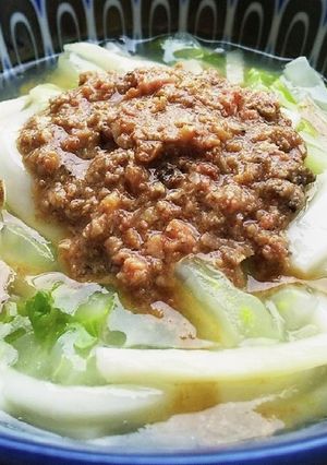 犬ご飯　白菜と鮭のとろとろ煮込みうどん-レシピのメイン写真