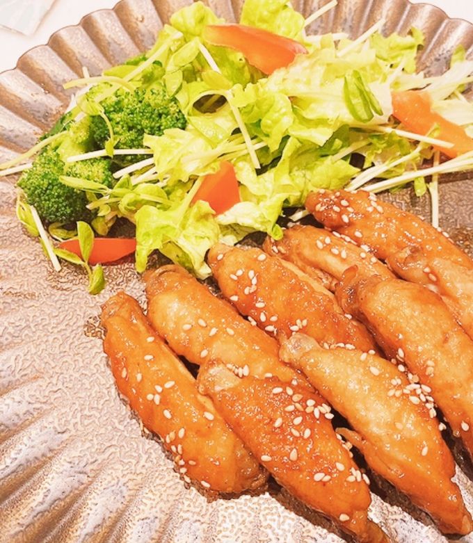 胡麻香る甘辛手羽中炒め-レシピのメイン写真