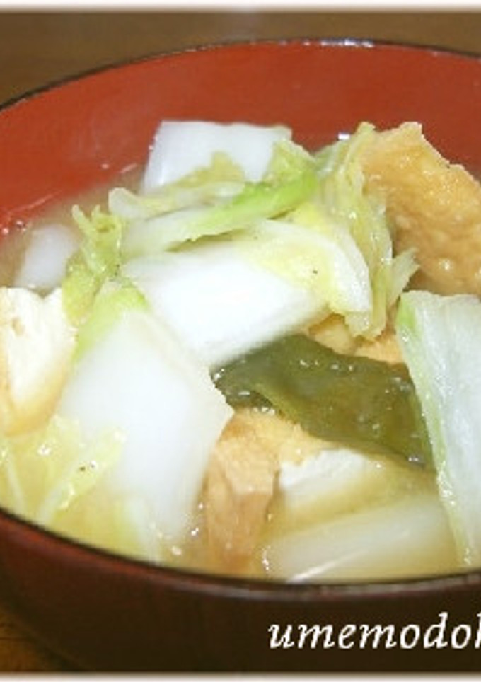 生揚げと白菜の味噌汁-レシピのメイン写真