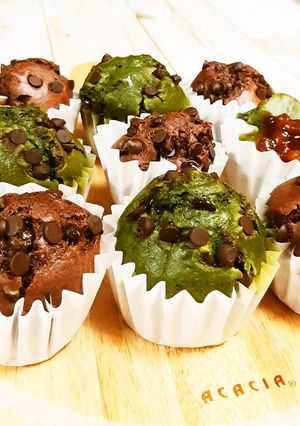 焼くまで10分!濃厚抹茶チョコマフィン-レシピのメイン写真