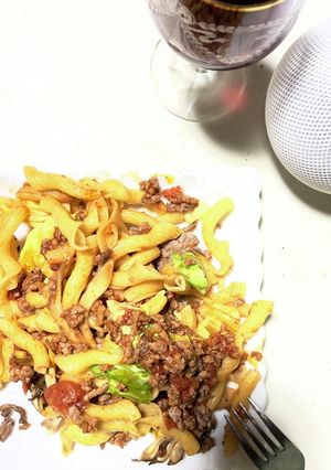簡単!ひき肉舞茸キャベツのアラビアータ♪-レシピのメイン写真