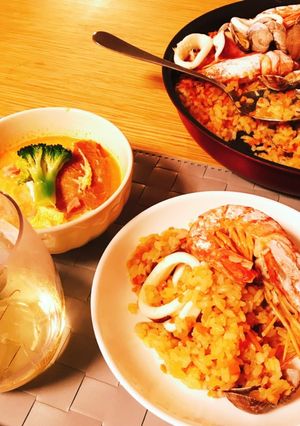 26cmのフライパンでパエリア-レシピのメイン写真