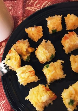 服が汚れないフォークで食べるオムライス-レシピのメイン写真